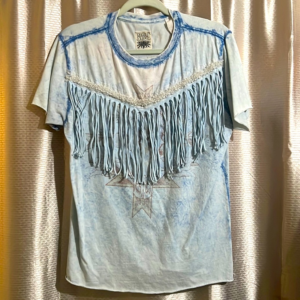 Western chic fringe tee